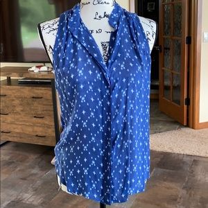 Bella Dahl Blue & White Sleeveless Business Casual